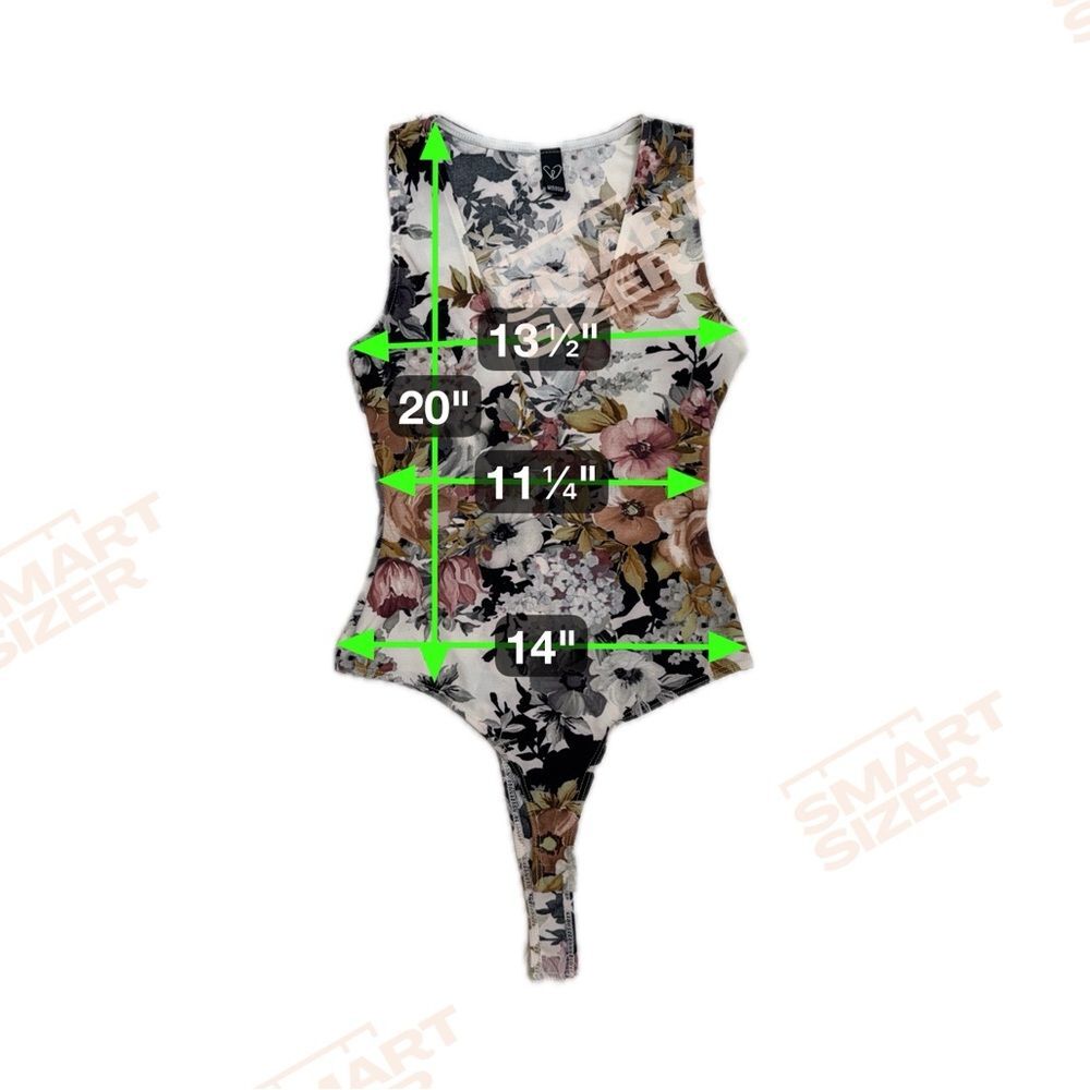 Windsor Low Scoop Neck Floral Sleeveless Tank Bodysuit Women’s Size XS Approx - Picture 4 of 4